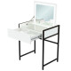 Гримёрный стол для макияжа с зеркалом и LED подсветкой / трюмо с розеткой 220В / стол визажиста / Allis Loft 700 (Белый)