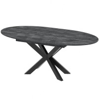 Стол обеденный раздвижной Arakhna Oval (Угольный камень)