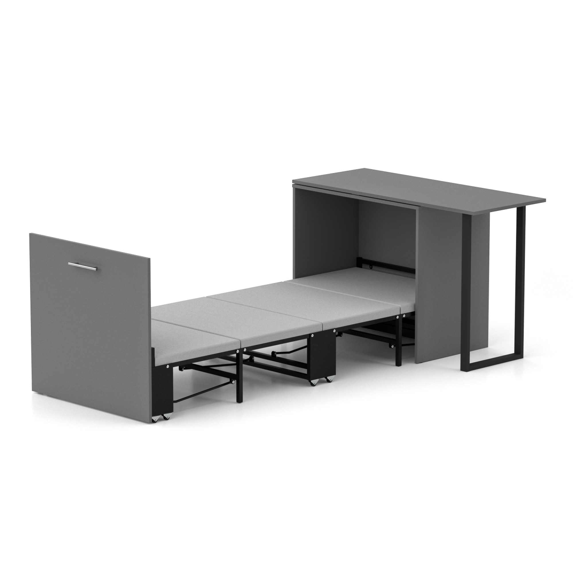 Кровать-трансформер + Письменный стол + Комод Sirim-D (3 в 1) / (Графит)